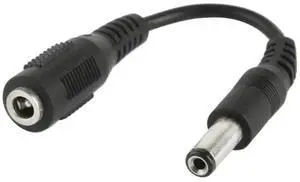 JAENFONG 5.5 x 2.5mm Male to 3.5mm Female DC Plug Adapter, Length: 12cm