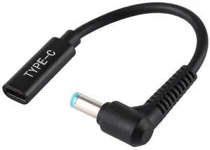 JAENFONG DP 5.5 x 1.7mm to Type-C Female Power Adapter Charger Cable (Black)