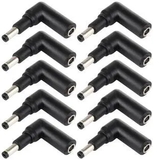 JAENFONG 10 PCS 4.5 x 3.0mm Female to 4.8 x 1.7mm Male Plug Elbow Adapter Connector