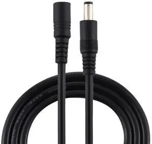 JAENFONG 8A 5.5 x 2.1mm Female to Male DC Power Extension Cable, Length:1.5m 1.5m (Black)