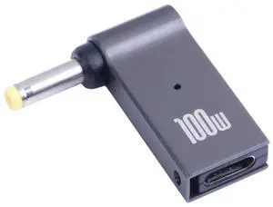 JAENFONG 100W USB-C / Type-C Female to DC 4.0x1.7mm Male Computer Charging Adapter for