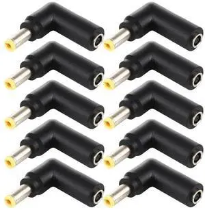 JAENFONG 10 PCS 4.5 x 3.0mm Female to 5.5 x 2.5mm Male Plug Elbow Adapter Connector