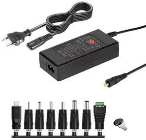 JAENFONG 65W 6-20V Adjustable 3A DC Power Adapter Charger, Specification: EU Plug
