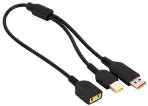 JAENFONG Big Square (First Generation) Female to YOGA 3 & Big Square (First Generation) Male Interfaces Power Adapter Cable for Laptop Notebook, Length: about 30cm