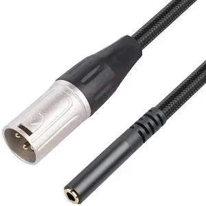 3.5mm Stereo Audio Adapter Cable Female To XLR Male Interconnect Cable for Microphone