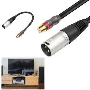 30Cm RCA Female To 3Pin-XLR Male Adapter Cable 3Pin XLR Male To RCA Female for Microphone Amplifier Mixer