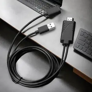 2 in 1 HDTV Adapter Plug and Play 1080P HD TV Projector Displays Converter USB Male To HDTV Male 1080P HDTV Mirroring Cable