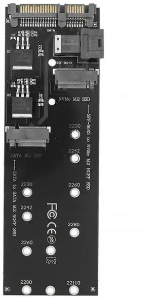 SFF-8643 To M.2 U2 Set NGFF M-Key To Slimline SAS NVME PCIe Adapter 22Pin SATA Adapter Suitable for Laptop Desktop Mainboard