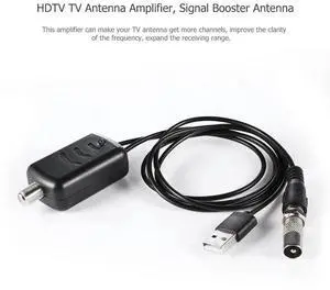 HDTV Signal Amplifier Professional Indoor HD Digital TV Antenna Amplifier Low Noise 25dB High Gain Adapter with USB Power Supply