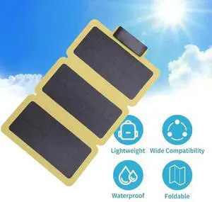 Outdoor Portable Solar Power Bank Ultra-Thin Solar Charging Panel Lightweight Mobile Power Charger for Travel Emergency