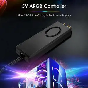 SATA Pin ARGB Controller Power Supply Desktop Chassis 5V Fan LED Remote Control for Household Electricity Accessories
