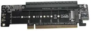 PCIe X16 To X8+X4+X4 Splitter Card Adaptor M.2 NVMEx2 Input Ports M.2 PCIE Adapter Support 2280/2260/2242/2230 SSD