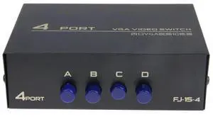 1 in 4 Out VGA Splitter Box 4 Port VGA Vedio Splitter 4 PC to 1 Monitor 130MHz Bandwidth Video Splitter for PC Monitor