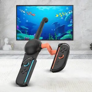 Fishing Rod for Nintendo for Switch 2 Joy-Con Fish Game Kit ABS Handle Stand Holder for Switch/OLED for Fishing Star World Tour