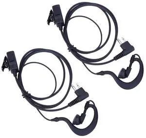 2-Pin Walkie Talkie Earpiece Headset Mic PTT Earphone Walkie Talkie Headset Multifunctional Privacy for CB Radio