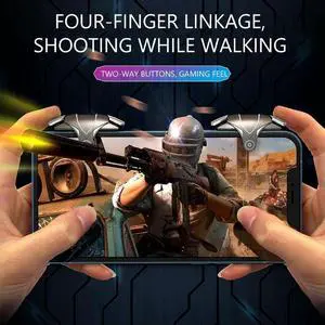 for PUBG 4 Finger Mobile Gaming Trigger Mobile Game Joystick Trigger Aim Shooting Trigger Button for Ios Android Mobiles Phones