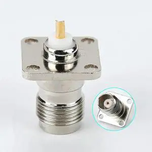 Square Plate Flange 17.5*17.5 Copper RF Coaxial Connector TNC-KF Bulkhead TNC Female Plug Panel Antenna TNC Adapter 50 Ohm