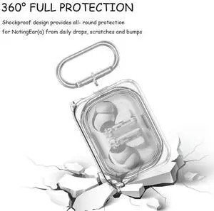 TPU Protective Case Shockproof with Keychain Lightweight Transparent Cover Protective Shell for Nothing Ear (a) Wireless Earbuds
