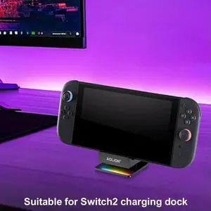 Portable Charging Dock RGB Charging Stand Charger Station for Nintendo Switch2 Game Console Base Dock