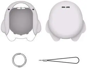 Silicone Case Anti-drop Protector Skin with Lanyard Shockproof Cartoon Shark Shape for Tamagotchi Uni 2023 Virtual Pet Machine
