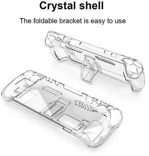 Transparent Crystal Clear Protective Cover Accessories Split Protective Cases Replacement Detachable with Support for Steam Deck