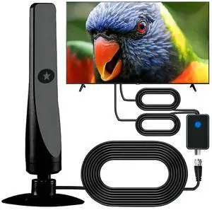 TV Digital Antenna with Signal Booster HD Antenna Support 4K 1080P Suction Cup TV Antenna 25DBI Plug Play for Smart Digital TV