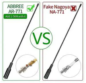 NA-771 High Gain Flexible Dual Band Antenna for Walkie Talkies Compatible with Baofeng UV5R BF888S UV82 144430MHz