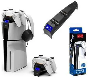 For Slim Dual Controller Charging Dock Controller Charger Dock Station with LED Light Game Console Top Charger Station