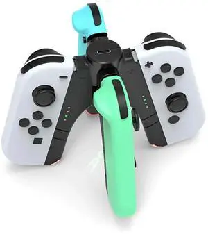 4 in 1 Controller Charger LED Indicator Handle Grip Charging Dock Station Controller Charging Dock for Switch/Switch OLED