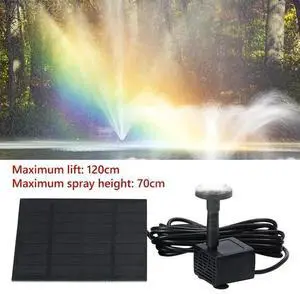 1.5W Solar Fountain with Panel Water Pump Energy Saving Solar Floating Water Fountain Pump 200L/H for Outdoor Fish Tank Aquarium