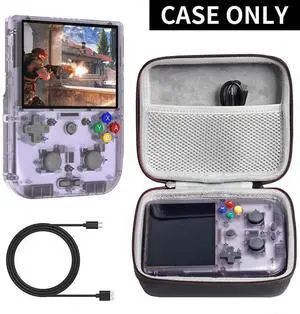 EVA Hard Carrying Case Anti-scratch Travel Protective Case with Mesh Pocket & Hand Rope Portable Bag for Anbernic RG405V