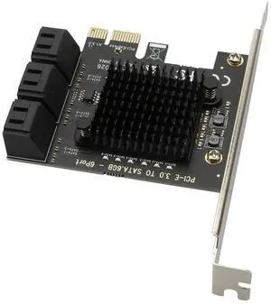 PCIe SATA Adapter 6 Port SATA III to PCI Express 3.0 X1 Internal Expansion Card for NAS LINUX Accessories
