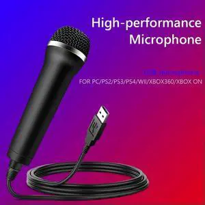 Universal USB Wired Microphone Karaoke Mic for Nintendo Switch Wii PS4 Xbox PC