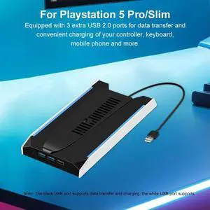 For PS 5 Slim/PS 5 Pro RGB Base Stand with 3 USB 2.0 Ports Vertical Holder 8 Light Mode for 5 Game Accessories For PS 5 Slim/PS 5 Pro RGB Base Stand with 3 USB 2.0 Ports Vertical Holder 8 Light Mode for 5 Game Accessories