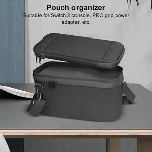 Handheld Game Console Case Shockproof Hard Shell Storage Bag 2 in 1 Protective Case for Switch 2 Console Base Power Adapter