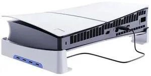 For PS5 Slim Base Stand Base Stand Holder with 4-Port USB2.0 Hub Display Stand for 5 Slim Disc & Digital Edition
