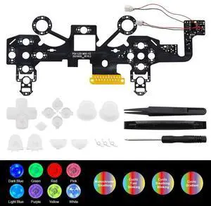 Wireless Game Controller Replacement Circuit Board Kit Controller Light Board LED Gamepad Luminous Panel Set for PS4