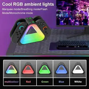 Controller Charger with RGB Lights Charging Station Charger Stand Station for Nintendo Switch2 Accessories