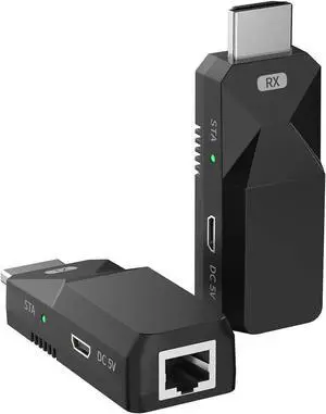 JAENFONG 1080P HDMI Extender, Use Cat5e/6 Ethernet Cable Extend Audio and Video Signals up to 165 Feet with Lossless Transmission