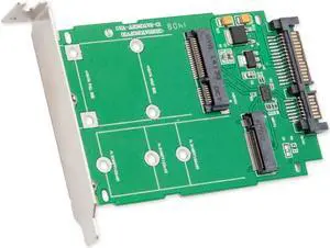 JAENFONG M.2 B-Key SATA or Mini-SATA mSATA SSD to SATA III 2.5 Adapter, Convert mSATA or M.2 SATA SSD to a 2.5" Drive PCI Mount SI-ADA50067