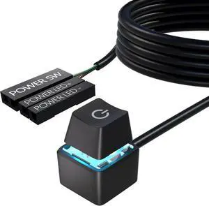 JAENFONG Desktop Computer Power Switch Power Supply Control Adapter Cable 65 inch External PC Power Button ATX Desktop Computer Case Motherboard Switch On Off Power SW Cables