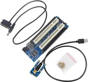 JAENFONG ITHOO 32 bit 33MHz Mini PCI-e to Dual PCI Expansion Card PCI Slot Support Capture Card Gold Tax Card Sound Card Parallel Port Card