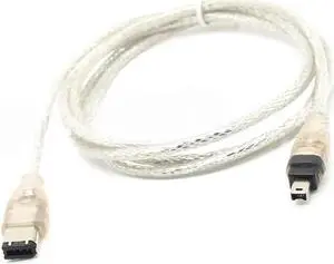 JAENFONG 1.5M 4P 4 Pin to 4Pin / 6 Pin/USB 2.0 Male IEEE 1394 Adapter Cord Extension Cable for Firewire iLink Mini DV Camera Camcorder (1394 4P to 6P)