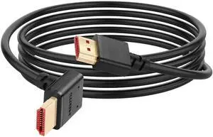 JAENFONG  8K HDMI 2.1 Right Angle Cable 6.6FT 90 Degree 48Gbps High Speed HDMI Male to Male Cable for 4K@120Hz 8K@60Hz 2K@240Hz (Up Angle)