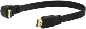 JAENFONG Lemeng 1FT Flat Slim High Speed HDMI Cable A Male to 90 Degree Down Angle A Male Cable