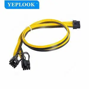 12Pin to PCI-e Dual 8Pin 6+2Pin VGA GPU Power Cable ForSeasonic P-860, P-1000, X-1050 Old Version Modular Power, 18AWG 60+60 CM