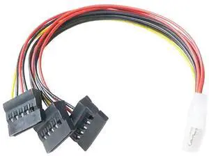 IDE to SATA Cable Splitter 1 to 3 Extend SATA Male to Big 4 Pin Female Convert Wire PC Computer Hard Disk Power Cord Adapter