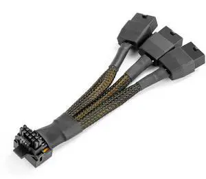 JAENFONG 16Pin GPU Cable to 3X 8Pin Pcie - 16AWG PCIE 5.0 12VHPWR 600W 90 Degree Right Angle 16 Pin 12+4Pin Power Supply Adapter for RTX 4090 4080 3090TI 4070Ti Graphics Card (Type B)