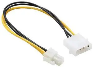 Square 4 Pin to Mini 4 Pin Cable Splitter Power Supply to Motherboard P3 Power Supply Cord Extend Adapter for PC CPU Computer