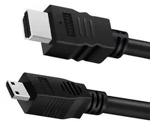 JAENFONG Mini HDMI to HDMI Cable 2FT, 4K 60Hz Bidirectional HDMI to Mini HDMI Cable, High Speed HDMI 2.0 Male Supports HDR ARC, Compatible with Raspberry Pi Zero Camera Camcorder Graphics Card Tablet